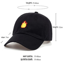 Load image into Gallery viewer, The KedStore Black Baseball Cap with FIRE Embroidery Hat Summer Fall Brand Cotton Black Caps | TheKedStore