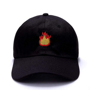 The KedStore Black Baseball Cap with FIRE Embroidery Hat Summer Fall Brand Cotton Black Caps | TheKedStore