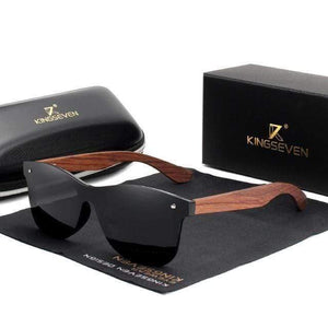 The KedStore black bubinga wood KINGSEVEN Natural Wooden Sunglasses Men Polarized Sun Glasses Original Wood Oculos de sol masculino | TheKedStore