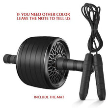 Load image into Gallery viewer, The KedStore Black D with Rope / 12.99&quot;*6.61&quot; 2 in 1 ab roller &amp; jump rope no noise abdominal wheel with mat for arm waist leg exercise | TheKedStore