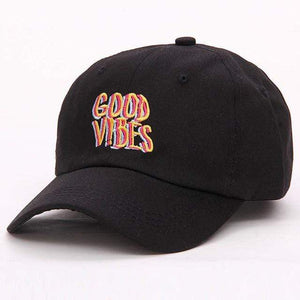 "GOOD VIBES" Embroidered Baseball Cap 100% Cotton / gorra de béisbol bordada