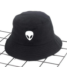 Load image into Gallery viewer, The KedStore Black Embroidery Aliens Foldable Bucket panama hat | TheKedStore