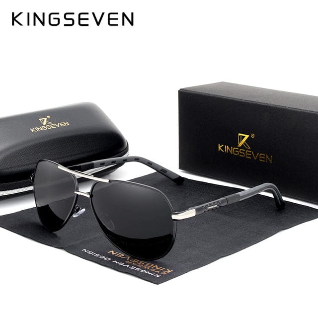The KedStore Black GRAY KINGSEVEN Aluminum Magnesium Sunglasses