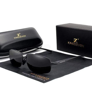 The KedStore black gray KINGSEVEN Vintage Retro Men Women Polarized Sunglasses Square Classic | TheKedStore