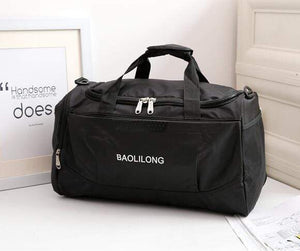 The KedStore Black Large Sports Gym Bag With Shoes Pocket Waterproof Fitness Training Duffle Bag