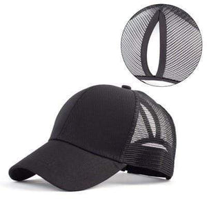 The KedStore black mesh Glitter Ponytail Baseball Caps Sequins Shining Adjustable Snapback