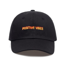 Load image into Gallery viewer, The KedStore black Positive Vibes Embroidered Cotton Baseball cap