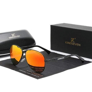 The KedStore Black Red KINGSEVEN 2021 Quality Titanium Alloy Sunglasses Polarized Pilot Mirror Eyewear Oculos de sol | TheKedStore