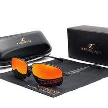 Load image into Gallery viewer, The KedStore Black Red KINGSEVEN Vintage Retro Men Women Polarized Sunglasses Square Classic | TheKedStore