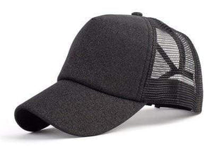 The KedStore black Sequins Glitter Ponytail Baseball Caps Sequins Shining Adjustable Snapback