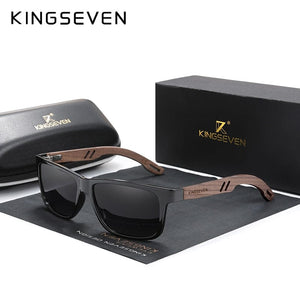 The KedStore black Walnut Wood / China / Original KINGSEVEN TR90+Walnut Wood Handmade Sunglasses Polarized Eyewear Reinforced Hinge | TheKedStore