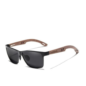 The KedStore Black Walnut Wood KINGSEVEN Aluminum+Walnut Wooden Handmade Sunglasses