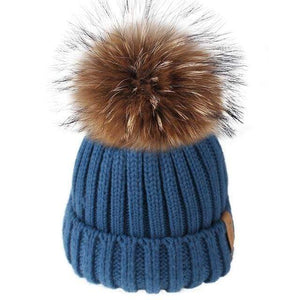Pom pom hat for Kids Ages 1-10 / Knit Beanie