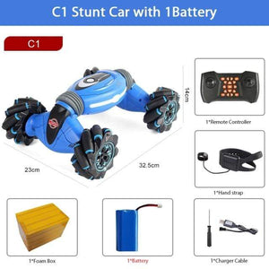 The KedStore BLUE C1 1B Hand Controlled Remote Control Stunt Car MINI 4WD RC | TheKedStore