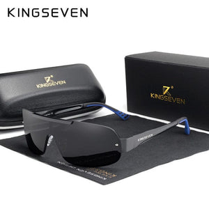 The KedStore BLUE GRAY KINGSEVEN Design Aluminum Polarized Sunglasses Goggle Integrated Lens