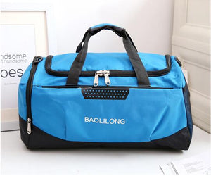 The KedStore Blue Large Sports Gym Bag With Shoes Pocket Waterproof Fitness Training Duffle Bag
