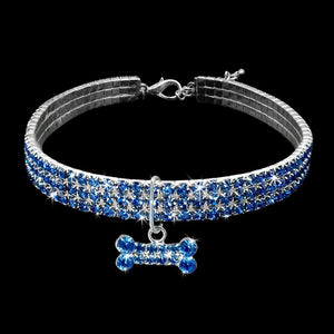 The KedStore Blue / S Exquisite Bling Crystal Dog Collar-2