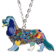 Load image into Gallery viewer, Spaniel Choker Necklace Chain Enamel Jewelry