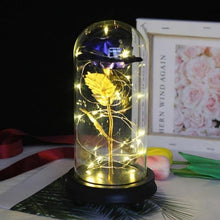 Load image into Gallery viewer, The KedStore Blue / United States Beauty and the Beast Eternal Flower Rose In Flask Decoration Artificial Flowers In Glass Cover