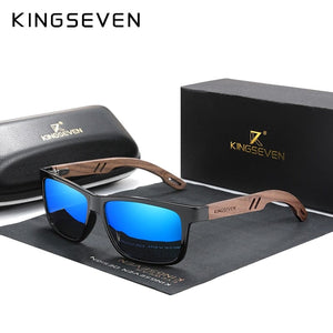 The KedStore Blue Walnut Wood / China / Original KINGSEVEN TR90+Walnut Wood Handmade Sunglasses Polarized Eyewear Reinforced Hinge | TheKedStore