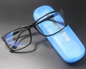 The KedStore Bright black C1 Glasses with Anti Blue Light Blocking Filter - Reduces Digital Eye Strain - Clear Regular Computer Gaming Glasses