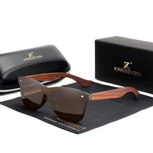 The KedStore Brown bubinga wood KINGSEVEN Natural Wooden Sunglasses Men Polarized Sun Glasses Original Wood Oculos de sol masculino | TheKedStore