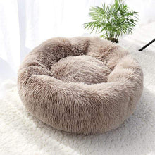 Load image into Gallery viewer, The KedStore Brown / Diameter 80cm Calming Dog Bed For Anxiety Relieving &amp; Cuddling Your Pet In Round Orthopedic Soft Long Plush Cat Dog Bed Cushion