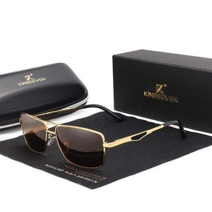 The KedStore Brown KINGSEVEN 2021 Classic Square Polarized Sunglasses Sun Glasses Oculos | TheKedStore