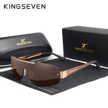 Load image into Gallery viewer, The KedStore BROWN KINGSEVEN Design Aluminum Polarized Sunglasses Goggle Integrated Lens