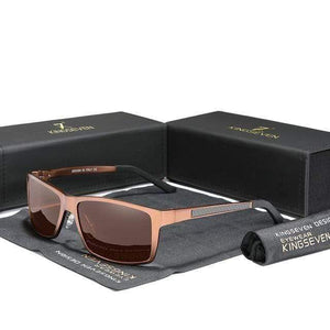 The KedStore Brown KINGSEVEN Men/Women Sunglasses Aluminum Magnesium Polarized | TheKedStore