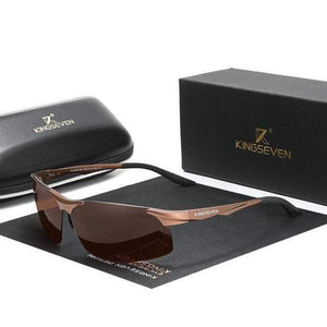The KedStore Brown KINGSEVEN Polarized Aluminum Sunglasses Mirror Lens | TheKedStore