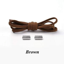 Load image into Gallery viewer, The KedStore Brown No tie Shoelaces Round Elastic Shoe Laces For Sneakers Shoelace Quick Lazy Laces Shoestrings
