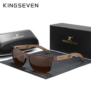The KedStore Brown Walnut Wood / China / Original KINGSEVEN TR90+Walnut Wood Handmade Sunglasses Polarized Eyewear Reinforced Hinge | TheKedStore