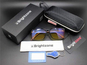 The KedStore Brown Yellow Fullset Glasses with Anti Blue Light Blocking Filter - Reduces Digital Eye Strain - Clear Regular Computer Gaming Glasses