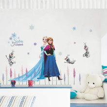 Load image into Gallery viewer, Elsa Anna princess wall stickers Disney Frozen wall decals.