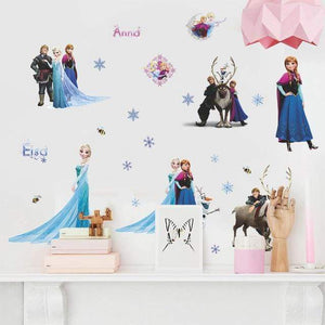 The KedStore C025-F Elsa Anna princess wall stickers Disney Frozen wall decals.