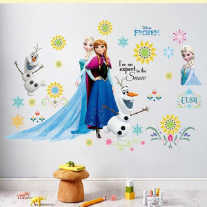 The KedStore C043-F Elsa Anna princess wall stickers Disney Frozen wall decals.