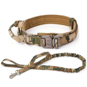 The KedStore Camouflage Set / M (34-42cm) / China Military Tactical Adjustable Dog Collar with Leash-Control Handle | TheKedStore
