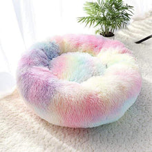 Load image into Gallery viewer, The KedStore Colorful / Diameter 60cm Calming Dog Bed For Anxiety Relieving &amp; Cuddling Your Pet In Round Orthopedic Soft Long Plush Cat Dog Bed Cushion