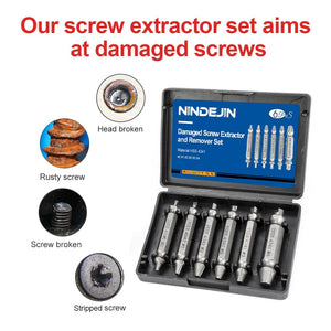 Damaged Screw Extractor / Drill Bit Extractor / Drill Set Bolt Extractor / Bolt Stud Remover Tool - 5pcs