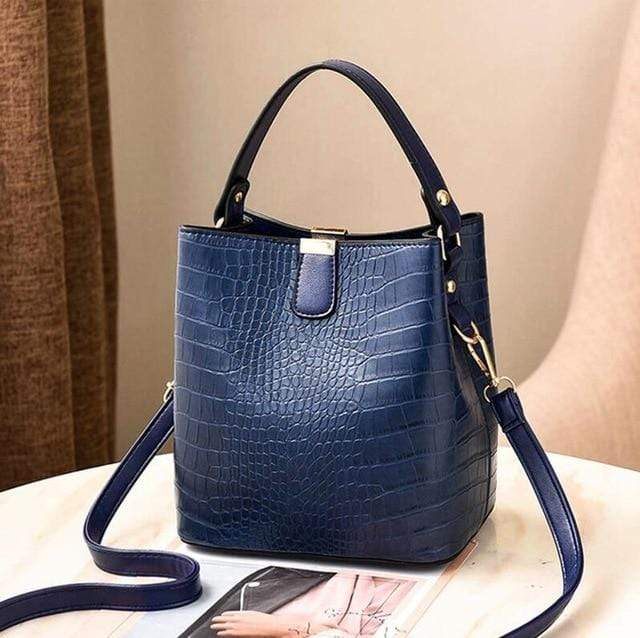 The KedStore Dark blue / (30cm<Max Length<50cm) Crocodile Pattern Handbag Shoulder Messenger Bag