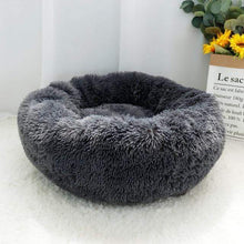 Load image into Gallery viewer, The KedStore Dark Gray / Diameter 70cm Calming Dog Bed For Anxiety Relieving &amp; Cuddling Your Pet In Round Orthopedic Soft Long Plush Cat Dog Bed Cushion