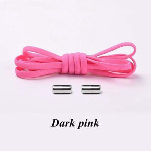The KedStore Dark pink No tie Shoelaces Round Elastic Shoe Laces For Sneakers Shoelace Quick Lazy Laces Shoestrings