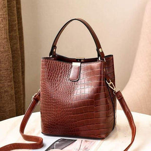 The KedStore Dark red / (30cm<Max Length<50cm) Crocodile Pattern Handbag Shoulder Messenger Bag