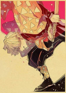 The KedStore Demon Slayer: Kimetsu no Yaiba Tanjirou Nezuko Anime Poster Kraft Paper Poster - Wall Stickers