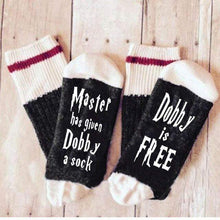 Load image into Gallery viewer, The KedStore Dobby is free 1 Socks If You can read this Bring Me a Glass of Wine Socks