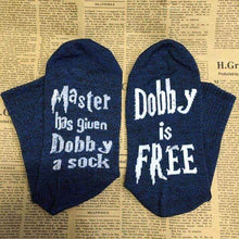 Load image into Gallery viewer, The KedStore Dobby is free 10 Socks If You can read this Bring Me a Glass of Wine Socks