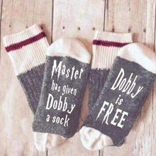 Load image into Gallery viewer, The KedStore Dobby is free 3 Socks If You can read this Bring Me a Glass of Wine Socks