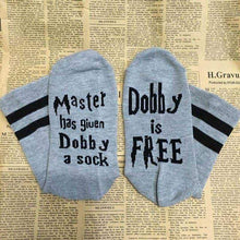 Load image into Gallery viewer, The KedStore Dobby is free 7 Socks If You can read this Bring Me a Glass of Wine Socks
