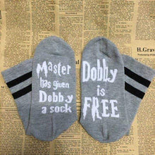Load image into Gallery viewer, The KedStore Dobby is free 8 Socks If You can read this Bring Me a Glass of Wine Socks